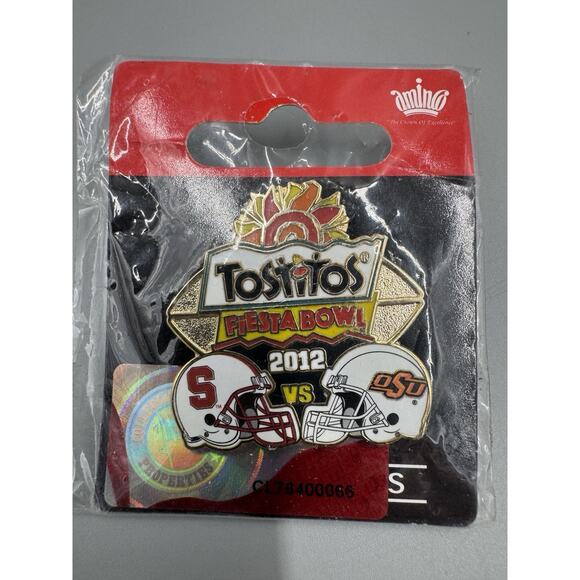 OKLAHOMA STATE COWBOYS / STANFORD CARDINAL 2012 Fiesta Bowl Game Lapel Pin - Picture 1 of 3